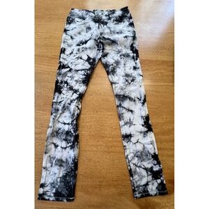 Imperial Premium Womens Tie Dye Skinny‎ Jeans Black White Distressed Size 7